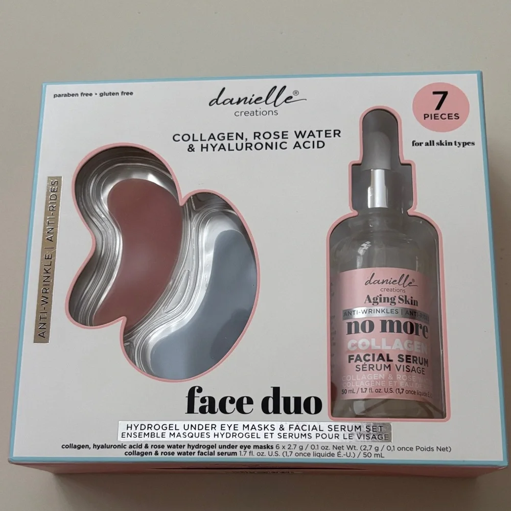 Danielle Creations Collagen Facial Serum & Hydrogel Masks  7 Pieces NIB
